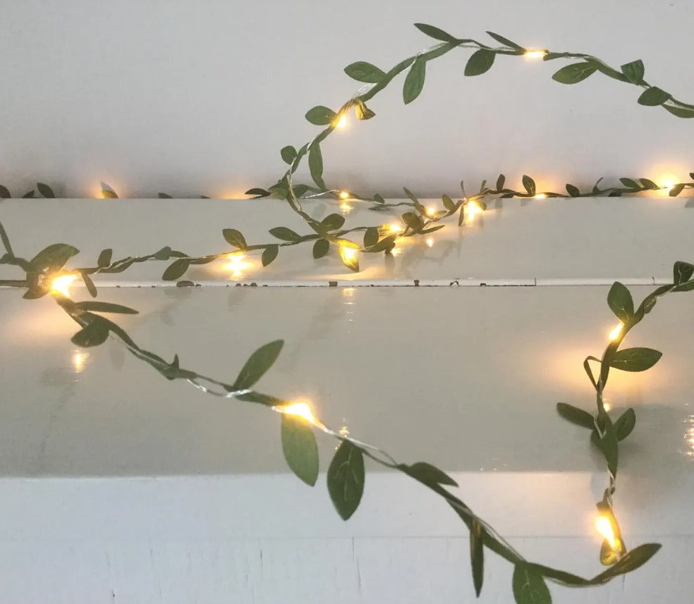 Groene bladeren kerstverlichting 2-10m, lichtslingers, lentedecoraties, batterij, usb, kerstversieringen, huwelijksdecoraties